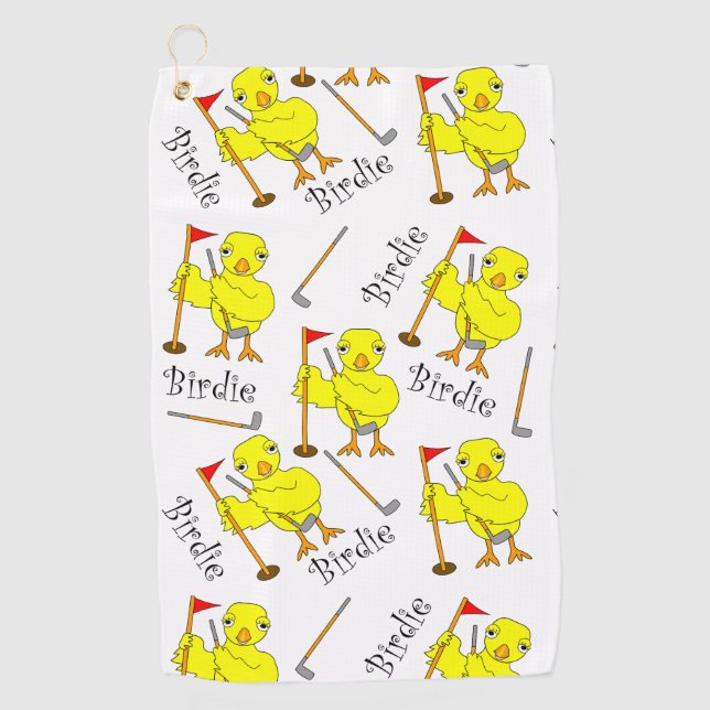 Birdie Golfer Chick Golfhandtuch (Vorderseite)