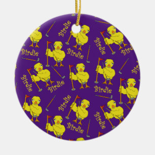 Birdie Golfer Chick Keramik Ornament