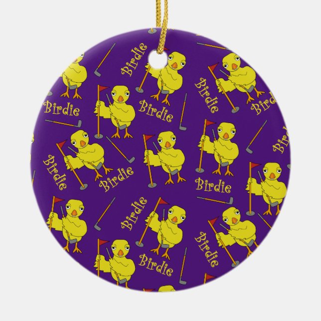 Birdie Golfer Chick Keramik Ornament (Vorne)