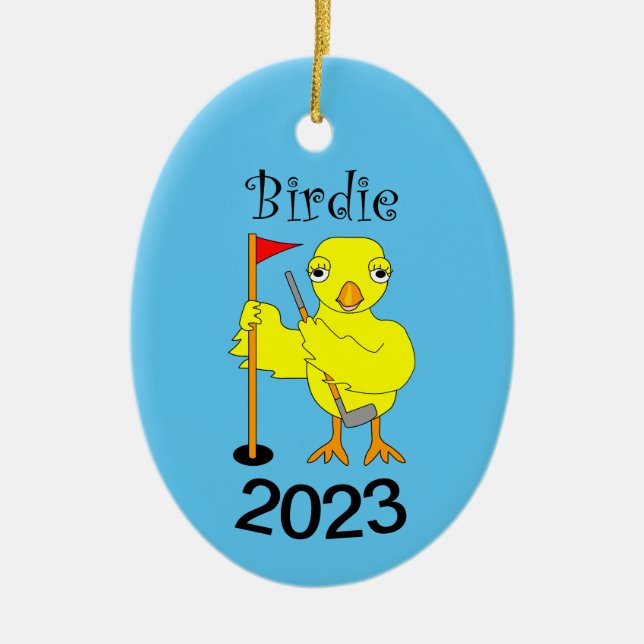Birdie Golfer Chick Keramik Ornament (Vorne)