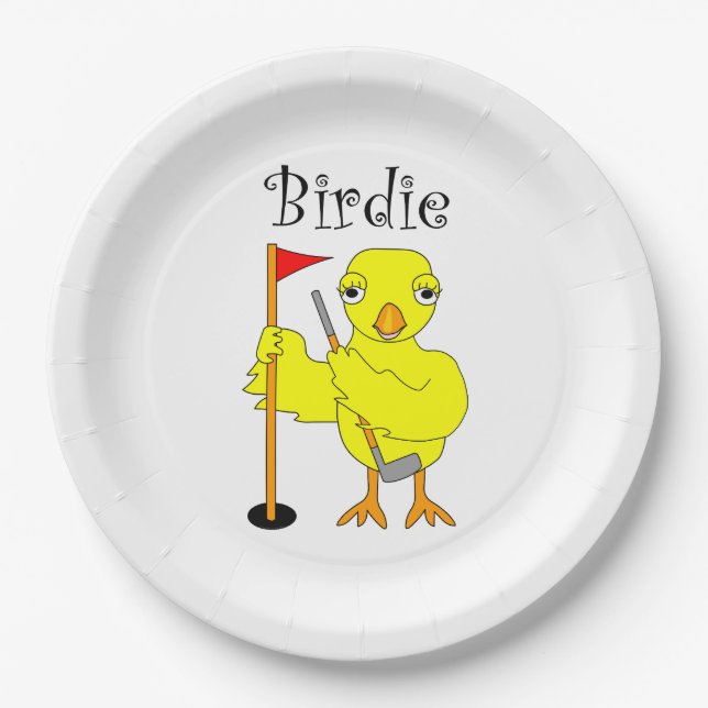 Birdie Golfer Chick Pappteller (Vorderseite)