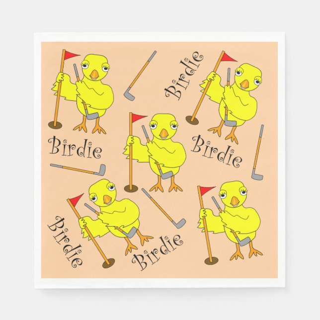Birdie Golfer Chick Serviette (Vorderseite)