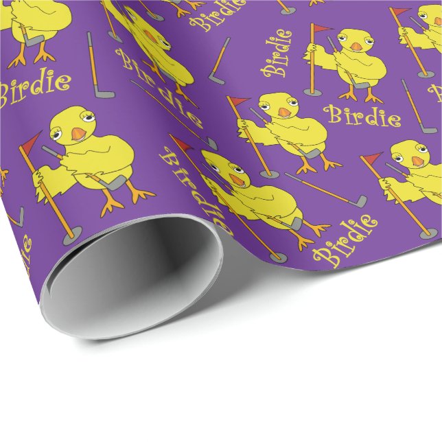 Birdie Golfing Chick Geschenkpapier (Rolleneckpunkt)
