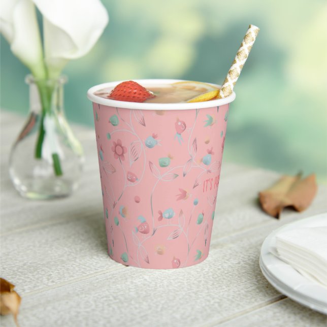 Birdie Pink Paper Cup for Children's Party Pappbecher (In Situ)