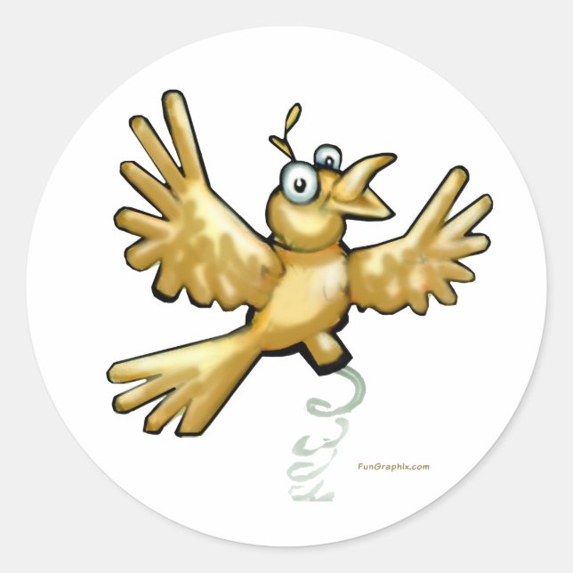 Birdie Runder Aufkleber (Vorderseite)