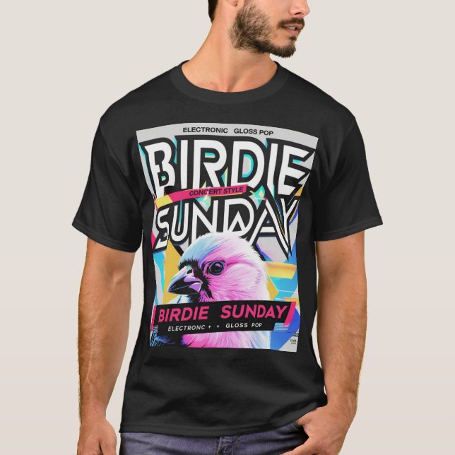 Birdie Sunday Electropop Black T-Shirt (Vorderseite)