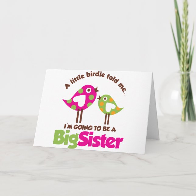 Birdie wird eine große Schwester sein Ankündigung (Vorderseite)