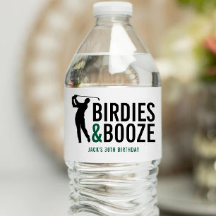 Birdies & Booze Adult Golf Club Mitglied Geburtsta Wasserflaschenetikett