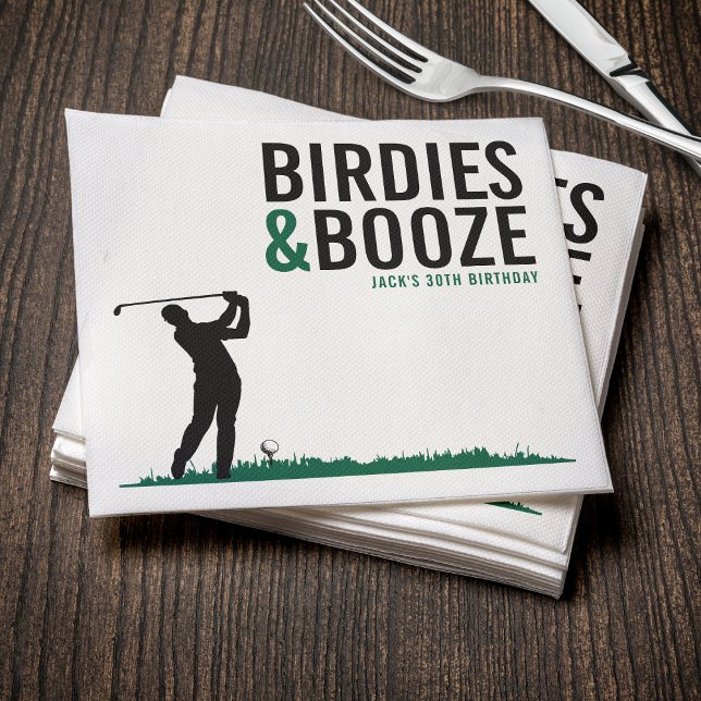 Birdies & Booze Adult Golf Geburtstagsparty Serviette (Birdies & Booze Adult Golf Birthday Party Napkins
)