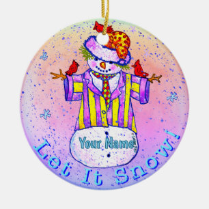Birdies Schneemann Keramik Ornament