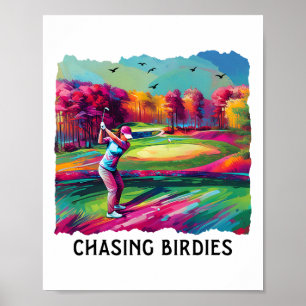 Birdies Womens Girls Golfer Golfing Poster