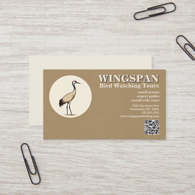 Birding Birdwatching Wildlife Tours Rehab Visitenkarte (Vorderseite/Rückseite Beispiel)