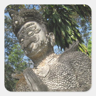 Birdman Wai ... Nong Khai, Isaan, Thailand Quadratischer Aufkleber