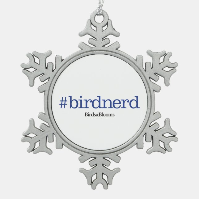#birdnerd schneeflocken Zinn-Ornament (Vorderseite)