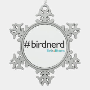 #BirdNerd Schneeflocken Zinn-Ornament