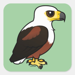 Birdorable African Fish Eagle Quadratischer Aufkleber