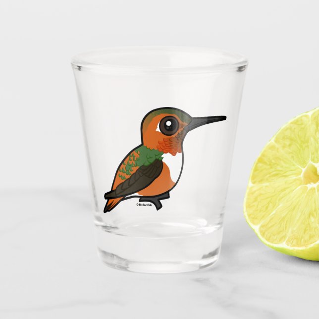 Birdorable Allen's Hummingbird Schnapsglas (Vorderseite)