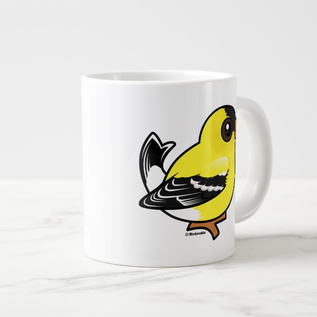 Birdorable American Goldfinch Jumbo-Tasse (Vorderseite Rechts)