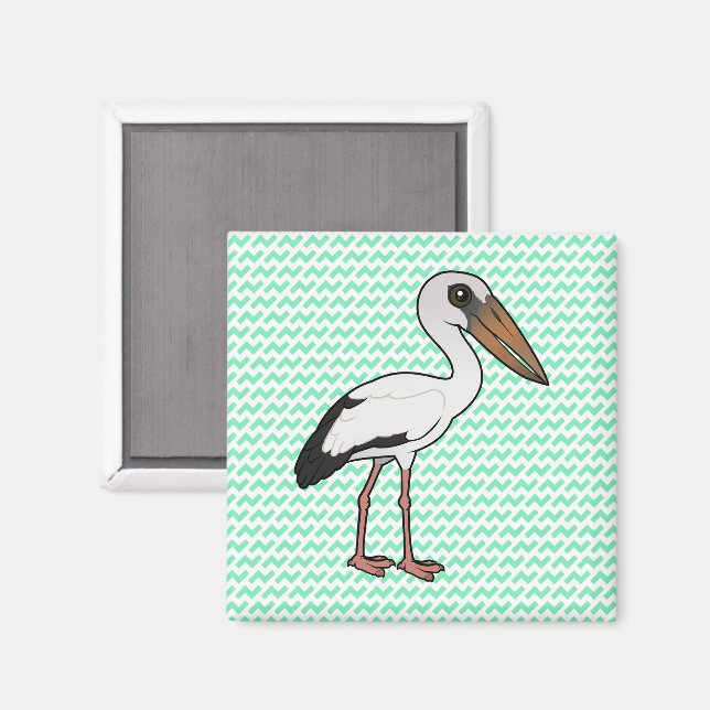 Birdorable Asian Openbill Magnet (Vorderseite/Rückseite)