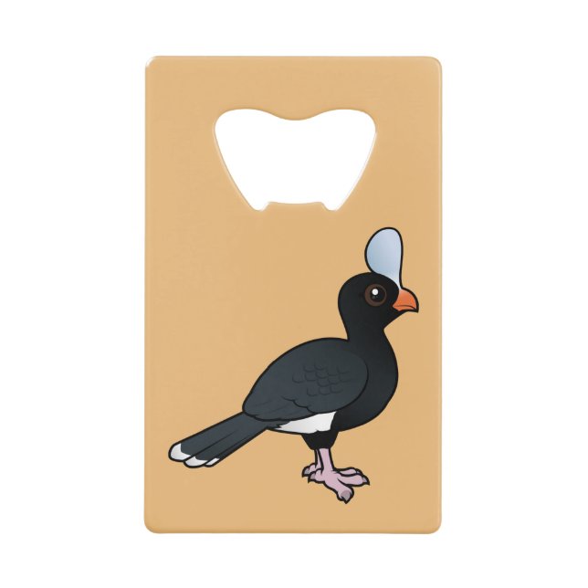 Birdorable behelmtes Curassow Geldbeutel Flaschenöffner (Vorderseite)