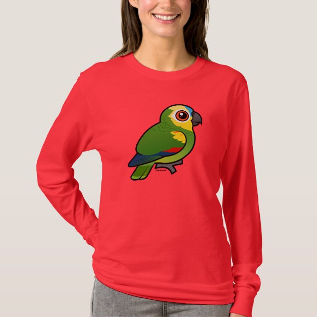 Birdorable Blau-konfrontierte Papageien T-Shirt (Vorderseite)