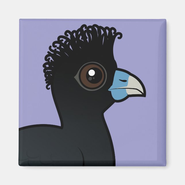 Birdorable Blauschnabel-Curassow Magnet (Vorne)