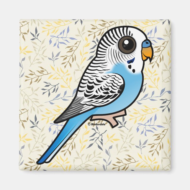 Birdorable Budgie Blue Magnet (Vorne)