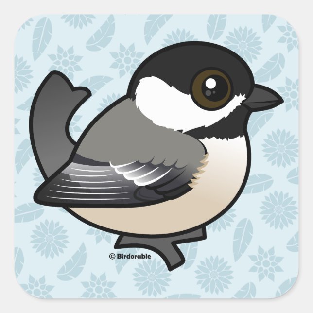 Birdorable Chickadee Quadratischer Aufkleber (Vorderseite)