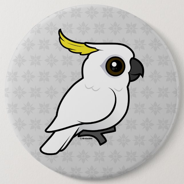 Birdorable Cockatoo Schwefel-mit Haube Button (Vorderseite)