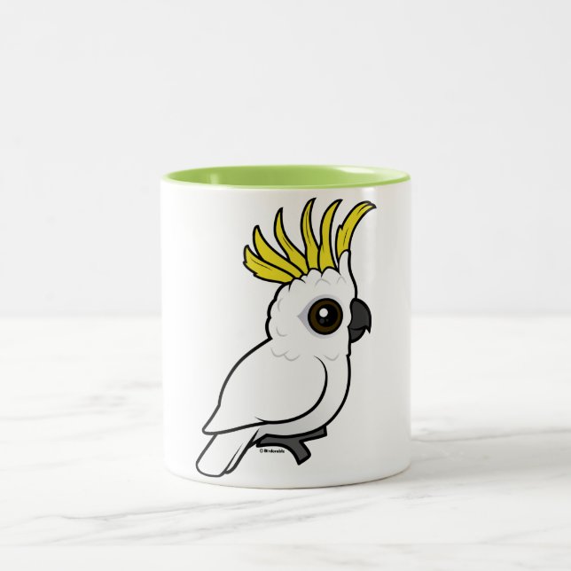 Birdorable Cockatoo Schwefel-mit Haube Zweifarbige Tasse (Mittel)