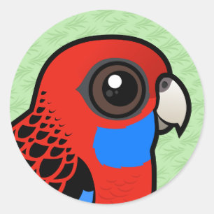 Birdorable Crimson Rosella Runder Aufkleber