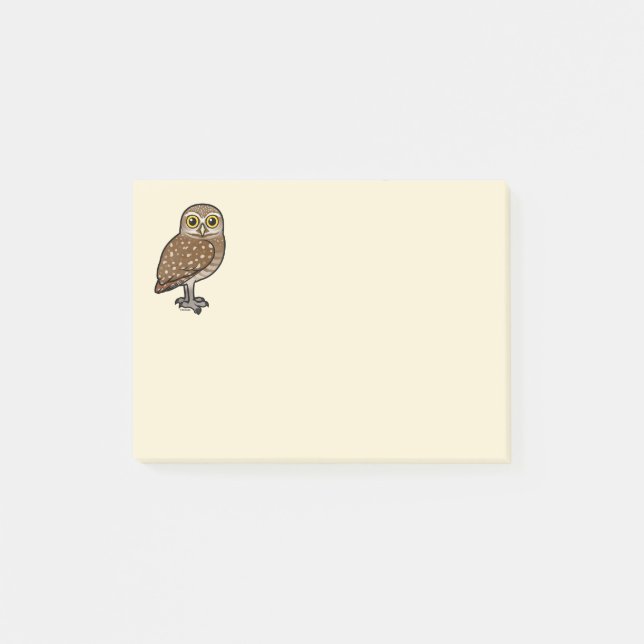 Birdorable, das Eule gräbt Post-it Klebezettel (Vorderseite)