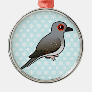 Birdorable Diamant-Taube Silbernes Ornament