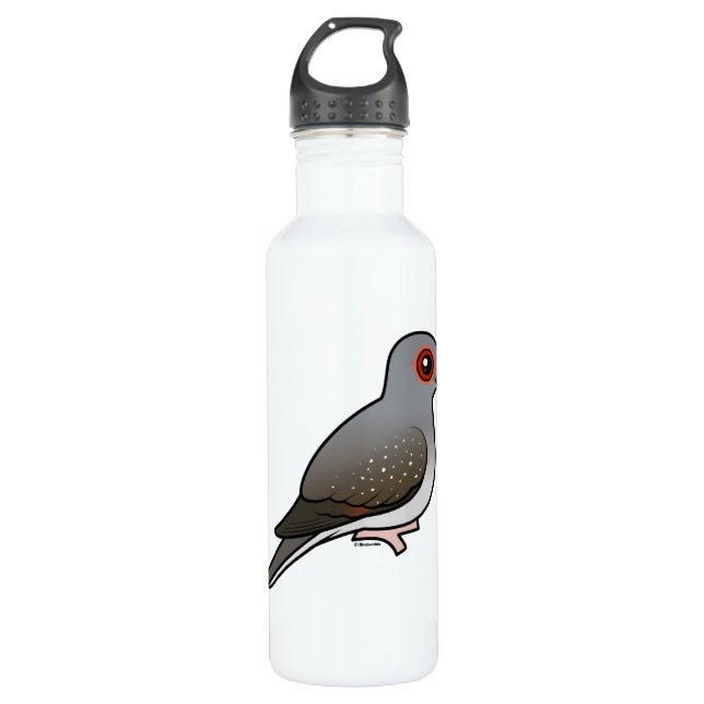 Birdorable Diamant-Taube Trinkflasche (Vorderseite)