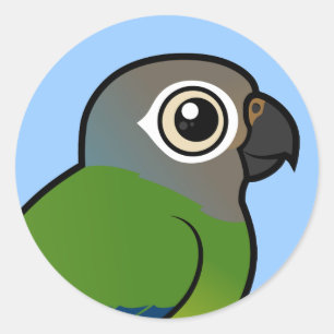 Birdorable Düster-köpfiges Conure Runder Aufkleber