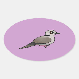 Birdorable Eurasian Collared Dove Ovaler Aufkleber