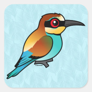 Birdorable European Bee Fresser Quadratischer Aufkleber