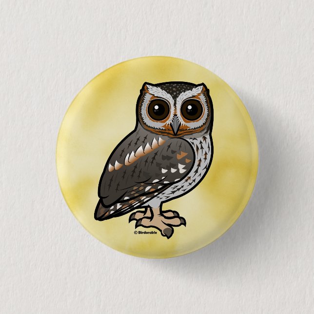 Birdorable Flammulment Owl Button (Vorderseite)