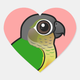 Birdorable Gelb-versah Conure mit Seiten Herz-Aufkleber