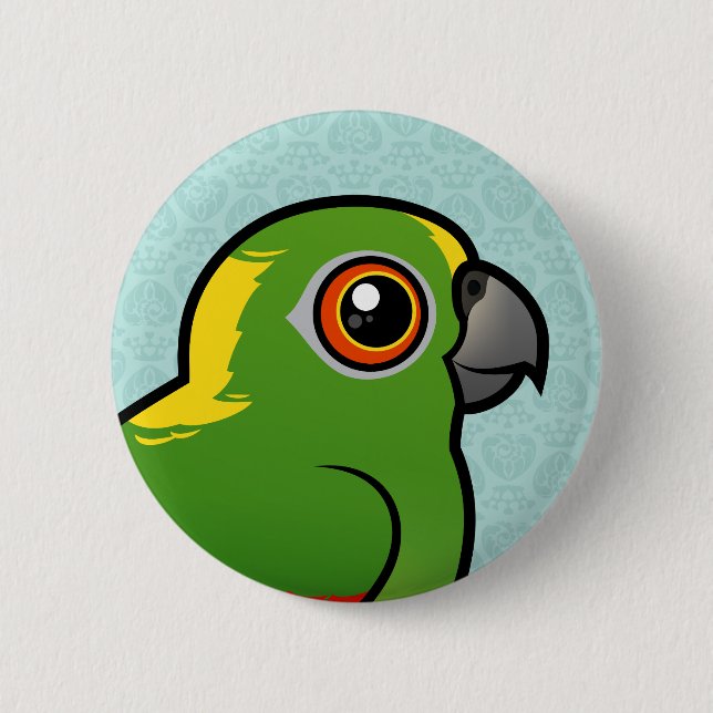 Birdorable Gelber-naped Papagei Button (Vorderseite)