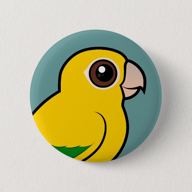 Birdorable goldener Parakeet Button (Vorderseite)