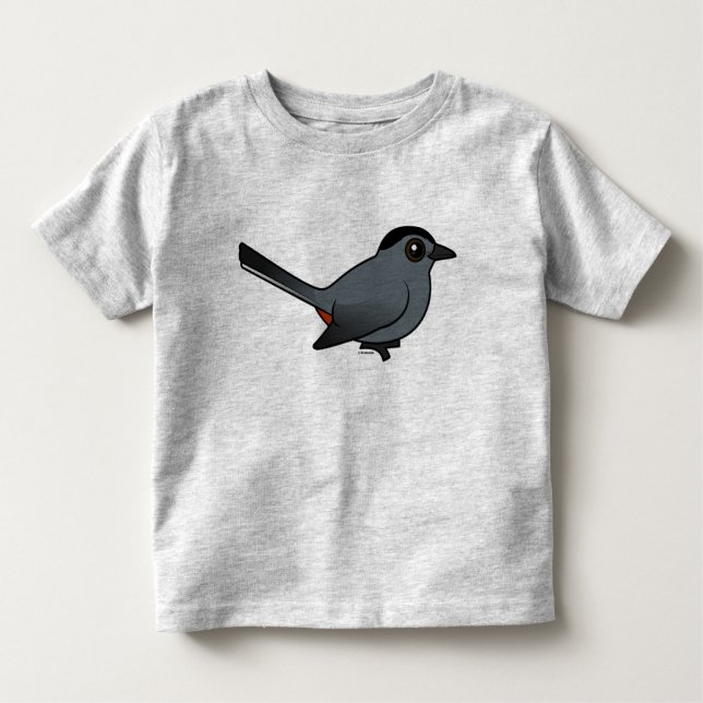 Birdorable grauer Catbird Kleinkind T-shirt (Vorderseite)
