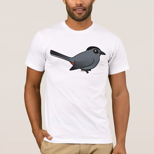 Birdorable grauer Catbird T-Shirt (Vorderseite)