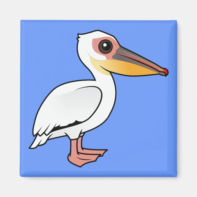 Birdorable Great White Pelican Magnet (Vorne)