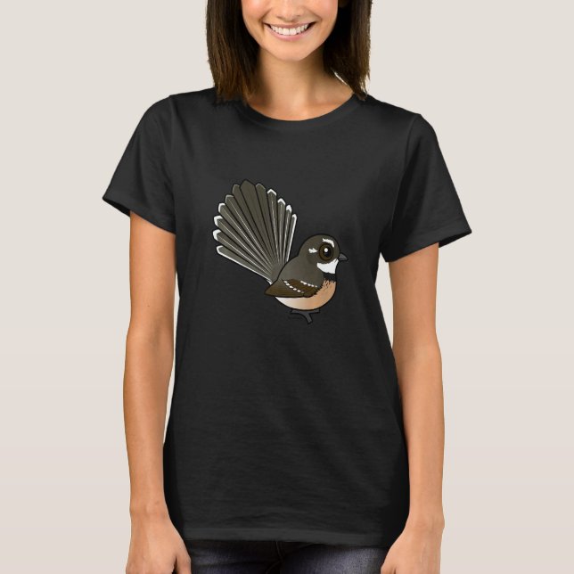 Birdorable Grey Fantail Cute Australian Songbird B T-Shirt (Vorderseite)