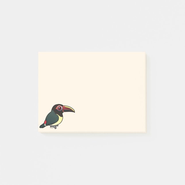 Birdorable grünes Aracari Post-it Klebezettel (Vorderseite)
