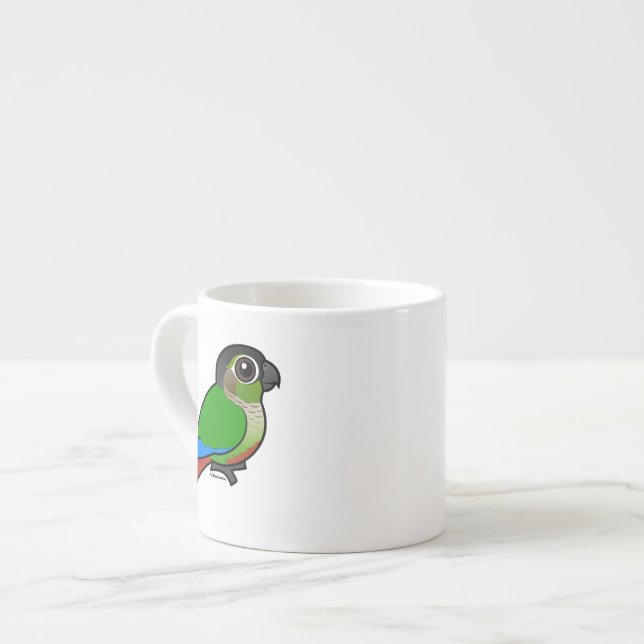 Birdorable Grünes-cheeked Conure Espressotasse (Vorderseite Links)