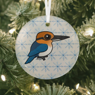 Birdorable Guam Kingfisher Ornament Aus Glas