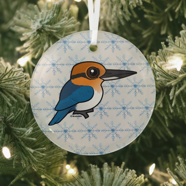 Birdorable Guam Kingfisher Ornament Aus Glas (InSitu)