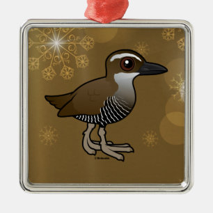 Birdorable Guam Schiene Silbernes Ornament